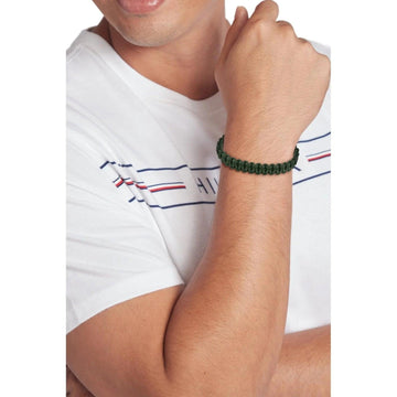 Ανδρικό βραχιόλι πλεχτό Tommy Hilfiger 2790495 υφασμάτινο σε πράσινο χρώμα.